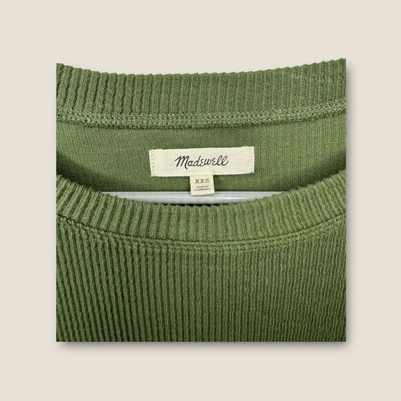 Madewell Elwood Knot Front Top Sweater in Palm Green Size XXS NWOT - Picture 3 of 4
